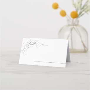 Elegant classic calligraphy vintage wedding place card