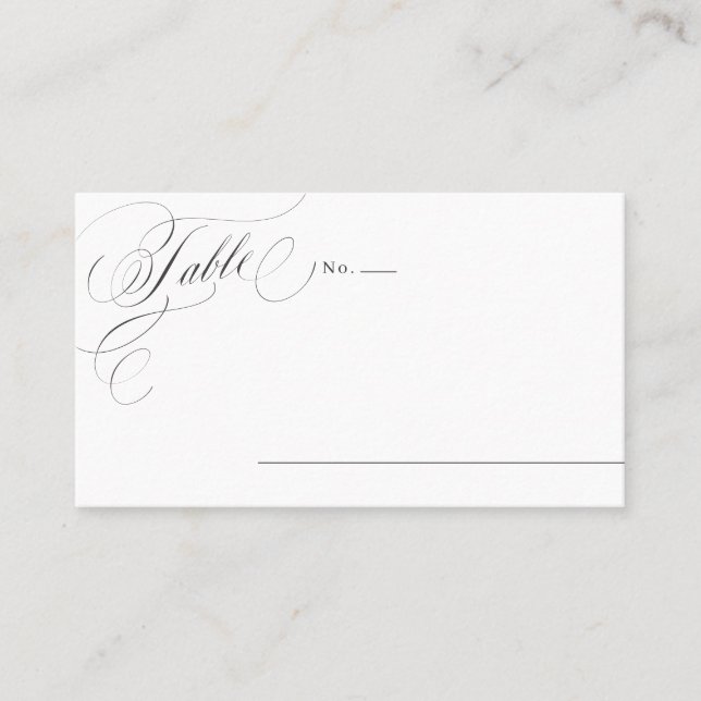 Elegant classic calligraphy vintage wedding place  place card (Front)