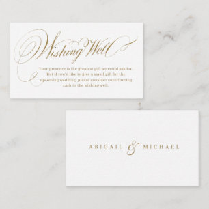 Elegant classic calligraphy vintage wishing well enclosure card