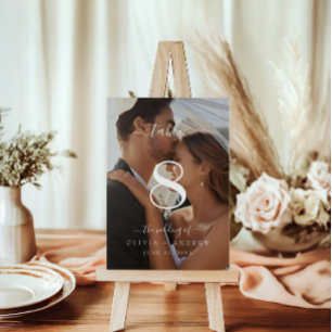 Elegant Classic Calligraphy Wedding Photo Table Number