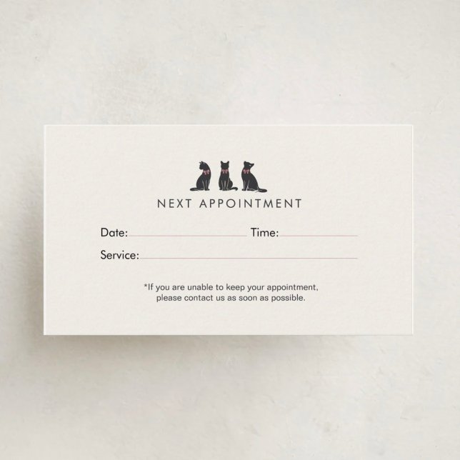 Elegant Classic Cat Grooming Appointment  Card (Creator Uploaded)