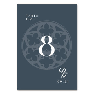 Elegant Classic Cathedral Orion Blue Table Number