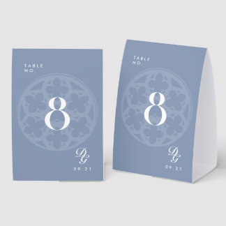 Elegant Classic Cathedral Sky Blue Table Number
