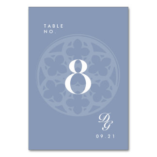 Elegant Classic Cathedral Sky Blue Table Number