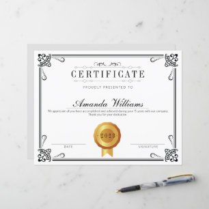 Elegant Classic Certificate of Achievement 