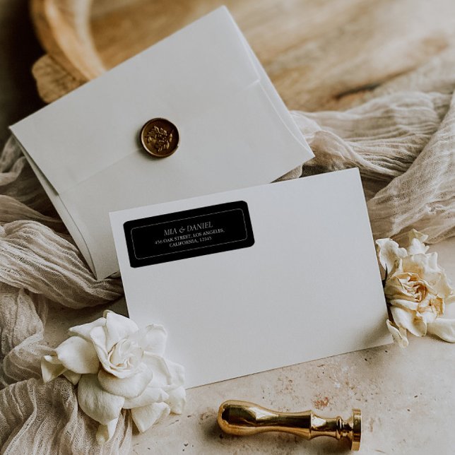 Elegant Classic Chic Black Return Address (Elegant Classic Chic Black Return Address Label)