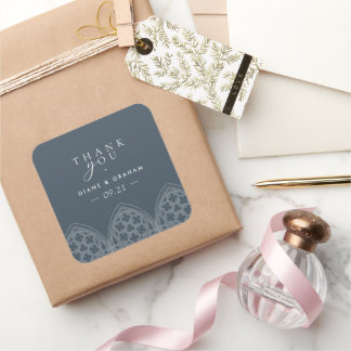 Elegant Classic Chic Cathedral Orion Blue Wedding Square Sticker