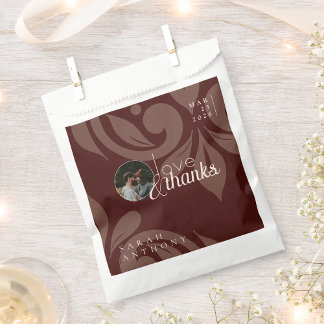 Elegant Classic Chic Damask Photo Wedding Favour Bags