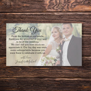 elegant classic chic thank you wedding day photo card