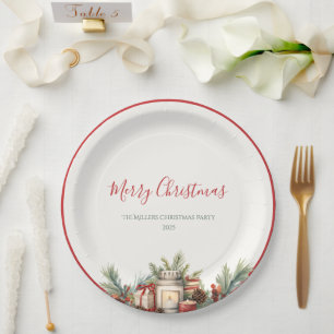 Elegant Classic Christmas Paper Plates 