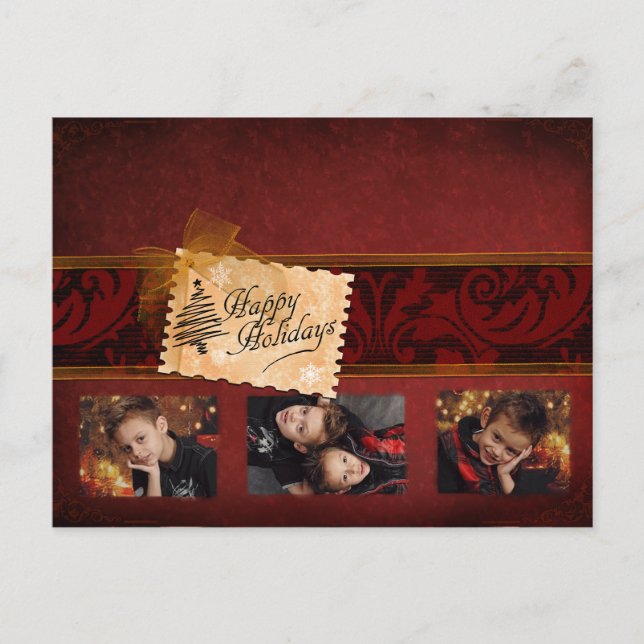 Elegant Classic Christmas Photocard Holiday Postcard (Front)