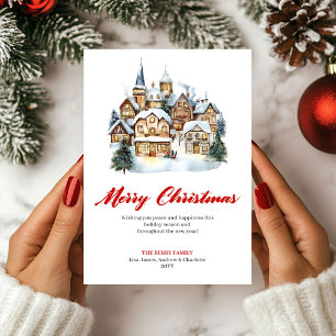 Elegant Classic Christmas Scene Greeting Card