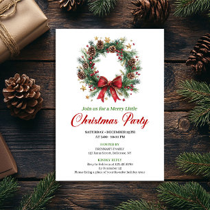 Elegant Classic Christmas Wreath Party Card