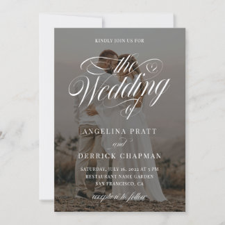 Elegant Classic Custom Photo Calligraphy Wedding I Invitation