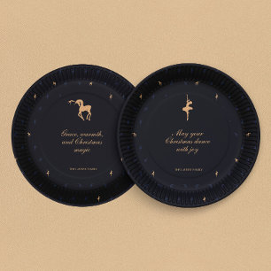 Elegant classic dark blue paper plate