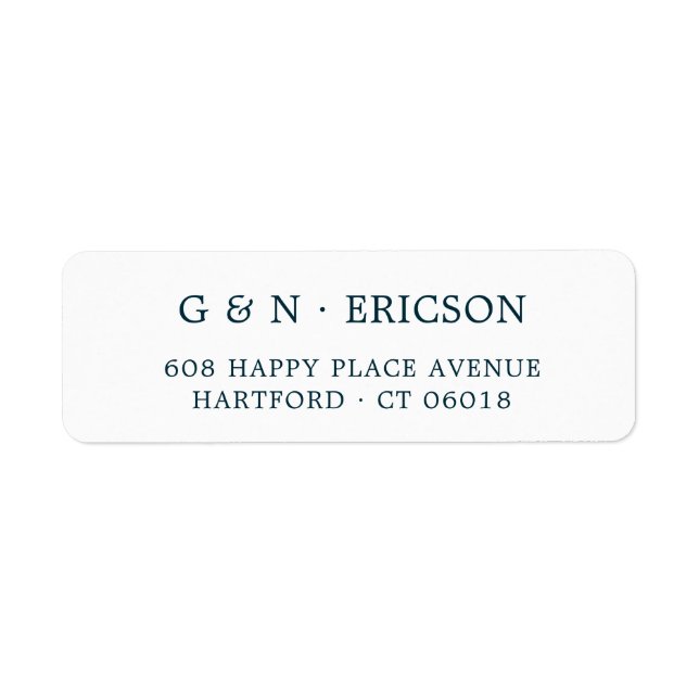 Elegant Classic Deep Teal Wedding Return Address (Front)
