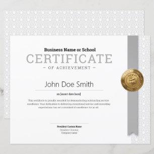 Elegant Classic Diploma Certificate gold foil seal