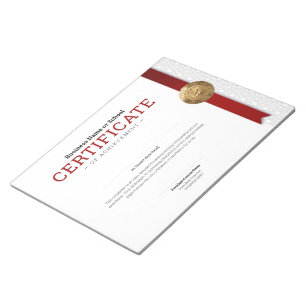 Elegant Classic Diploma Certificate gold foil seal Notepad