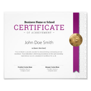 Elegant Classic Diploma Certificate gold foil seal Photo Print