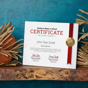 Elegant Classic Diploma Certificate gold foil seal Plaque