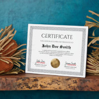 Elegant Classic Diploma Certificate gold foil seal