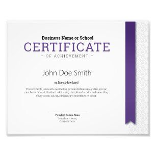 Elegant Classic Diploma Certificate purple ribbon Photo Print