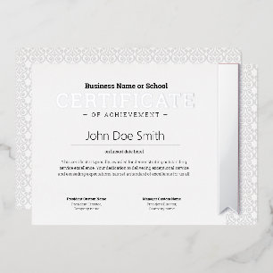 Elegant Classic Diploma Certificate silver foil Holiday Card