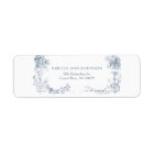Elegant Classic Dusty Blue French Floral