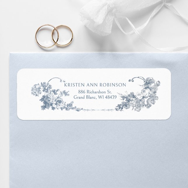 Elegant Classic Dusty Blue French Floral (Creator Uploaded)