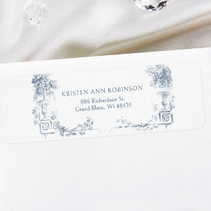 Elegant Classic Dusty Blue French Floral