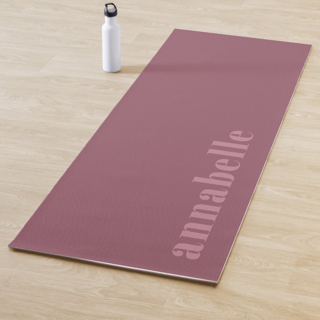 Elegant Classic Dusty Rose Minimal Personalised Yoga Mat (In Situ)