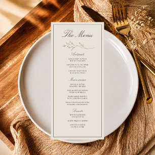 Elegant Classic Floral Border Wedding Menu