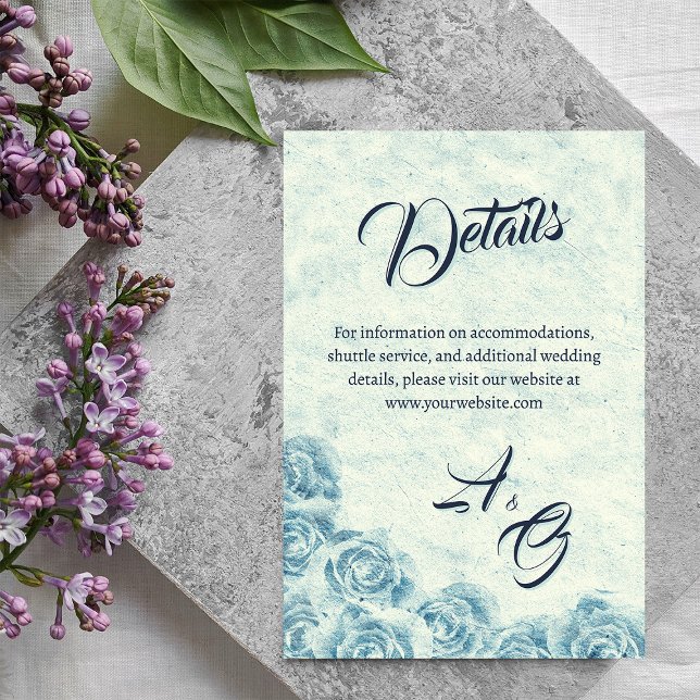 Elegant Classic Floral Rustic Wedding Details 2 Enclosure Card (Creator Uploaded)