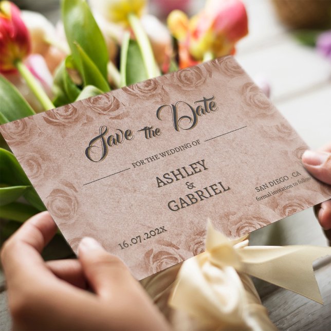 Elegant Classic Floral Rustic Wedding Save Date 3 Save The Date (Creator Uploaded)