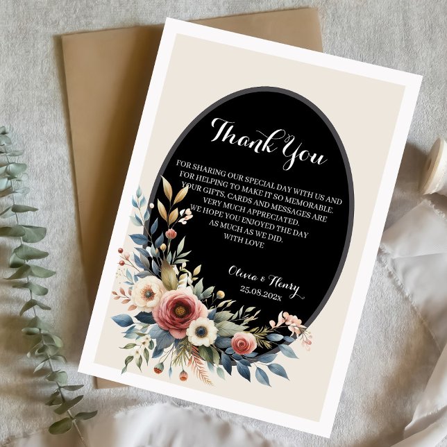 Elegant Classic Floral Rustic Wedding Thank You 4 (Creator Uploaded)