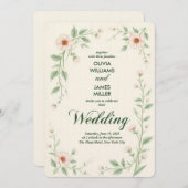 Elegant Classic Floral Wedding Invitation (Front/Back)