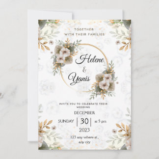 Elegant Classic Floral Wedding Invitation