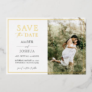 Elegant Classic Foil Pressed Photo Save the Date