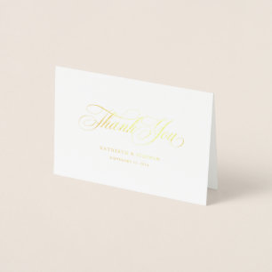 Elegant Classic Folded Thank You Card Real Foil