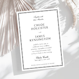 Elegant Classic Formal Black Frame Wedding  Invitation
