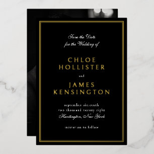 Elegant Classic Formal Black Photo Wedding Gold