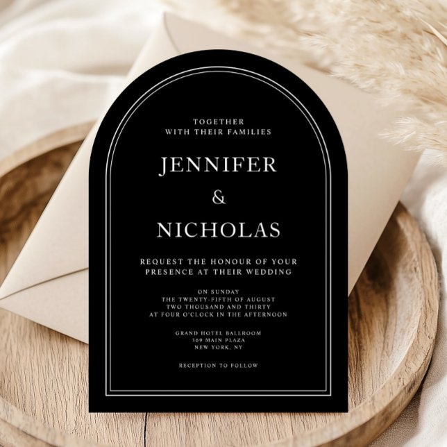 Elegant Classic Formal Black Wedding Invitation (Elegant Classic Formal Black Wedding Invitation)