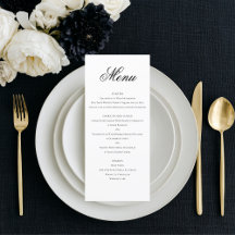 Elegant Classic Formal Black White Wedding Dinner