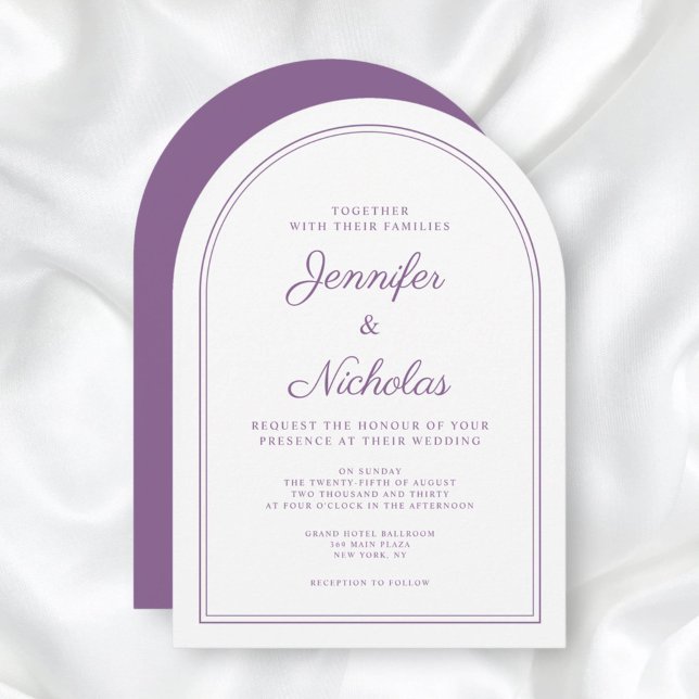Elegant Classic Formal French Lilac Wedding Arch Invitation (Elegant Classic Formal French Lilac Wedding Arch Invitation)