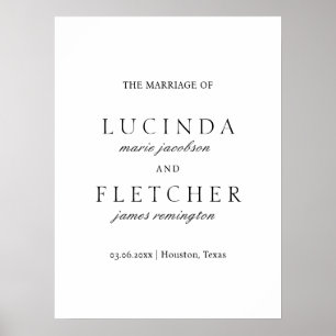 Elegant Classic Formal Minimal Wedding Poster