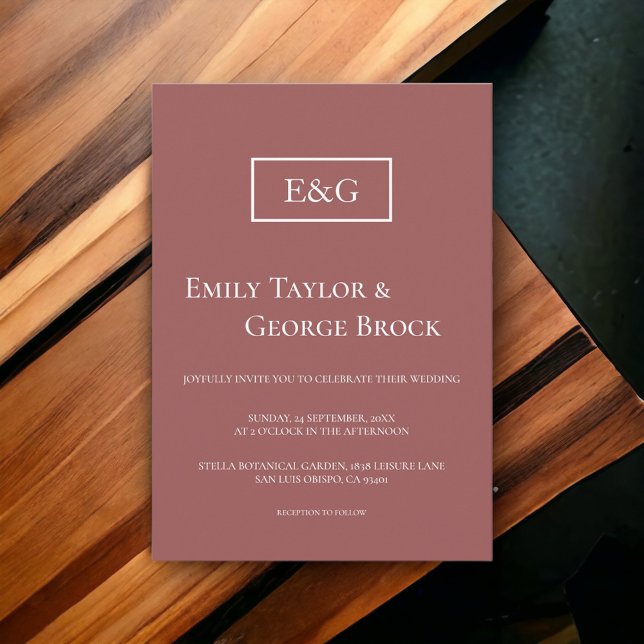 Elegant Classic Formal Monogram Modern Wedding Invitation (Creator Uploaded)