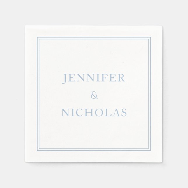 Elegant Classic Formal Powder Blue Wedding Napkin (Front)