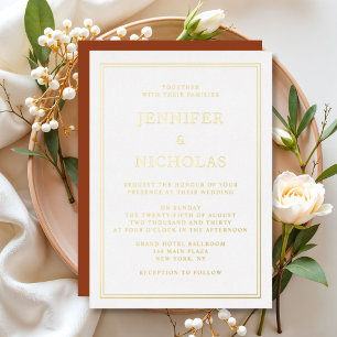 Elegant Classic Formal Terracotta Wedding Gold 