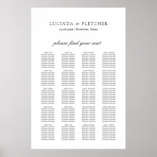 Elegant Classic Formal Wedding Seating Chart