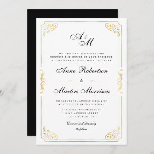 Elegant classic frame wedding invitation